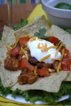 Pork, Black Bean & Corn Nachos