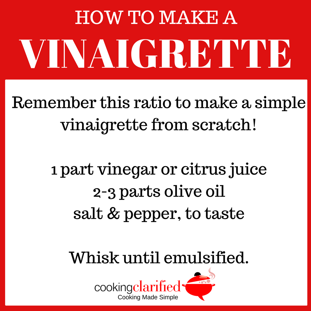 Making a vinaigrette is more technique than recipe. Once you know the basics, you’re free to mix up the ingredients (pun intended) to suit your tastes.