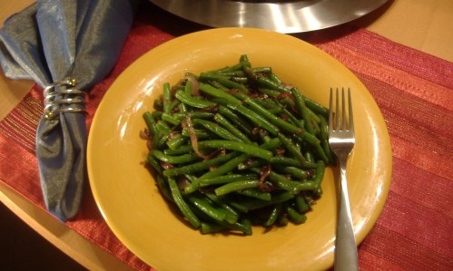 Green Beans – Side Dish – Caramelized Red Onions