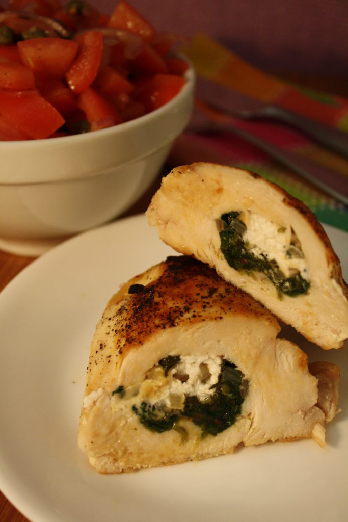 Spinach, Sun-Dried Tomato & Goat Cheese-Stuffed Chicken Breasts