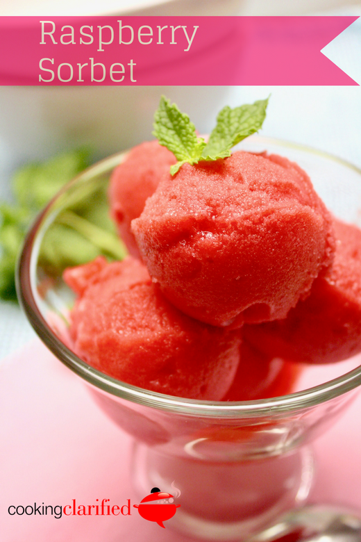 This Raspberry Sorbet is so super simple you won’t even believe it! All you do is blend simple syrup with fresh or frozen fruit. Pop it into your ice cream machine and churn until it’s thickened. You can totally eat it immediately, soft serve style, but I like to stash it in the freezer for a few hours for a firmer consistency. I LOVELOVELOVE raspberries but swap in your favorite berries to create your own favorite treat.