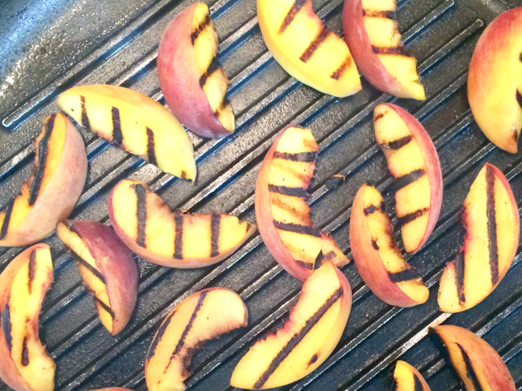How to Grill Peaches Grilled Peach Salad with Goat Cheese & Spinach Cooking Clarified