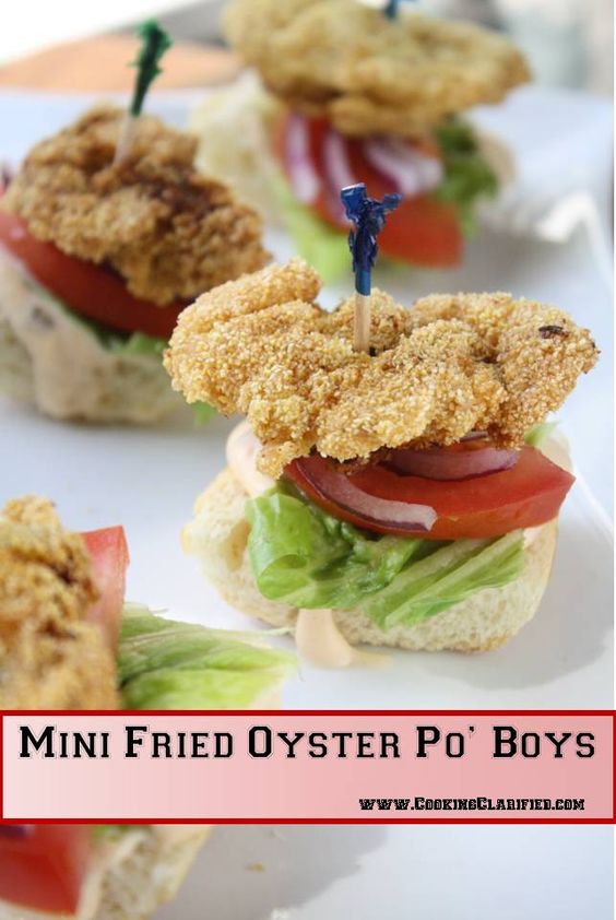Mini Fried  Oyster Po’ Boys   – PIN