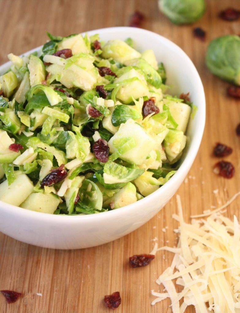 Brussels Sprouts Salad with Apples & Cranberries
