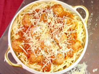 spaghetti with turkey meatballs and sauce
