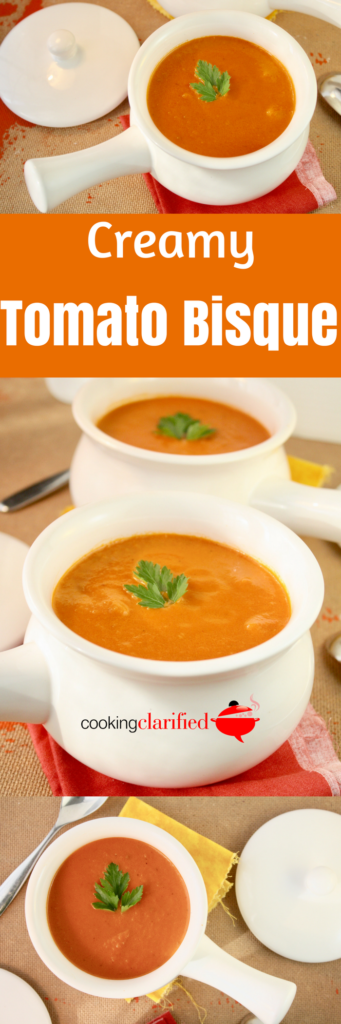 Creamy Tomato Bisque is my all-time favorite non-seafood bisque. It's like the canned tomato soup of my youth on tomato-y steroids - super rich, super creamy, super delicious. More often than not when I make this soup I use canned diced tomatoes because my tomato  bisque craving  doesn't always coincide with tomato season. If you're lucky enough to have a bunch of gorgeous ripe, fresh tomatoes you can absolutely replace the canned tomatoes with fresh.