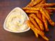 Garlic Mayo in Bowl with Sweet Potato Fries