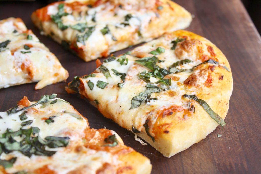 Pizza vs Flatbread - Learn the difference and try this Cheese Pizza with Fresh Mozzarella & Parm.