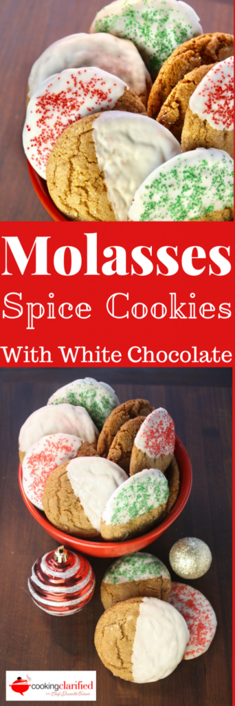 Molasses Spice Cookies with White Chocolate