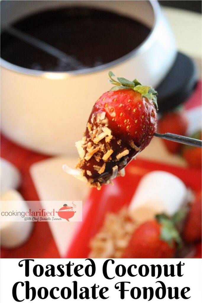 Chocolate fondue is the little black dress of desserts. Be sure to grab Cream of Coconut instead of coconut milk. Cream of Coconut has cane sugar mixed in and an intense coconut flavor, which gives this fondue its distinct taste. Skip the amaretto (sad face) for an equally tasty, alcohol-free version.