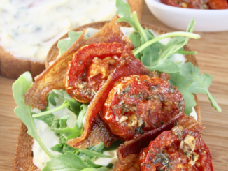 Open Faced Roasted Tomato BLT