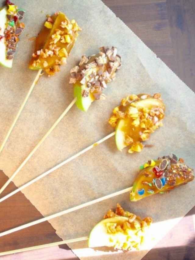 Candy-Coated Caramel Apple Slices